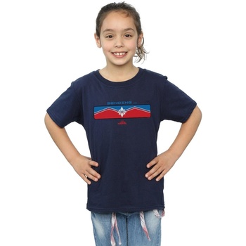 Vêtements Fille T-shirts manches longues Marvel Captain  Sending Bleu
