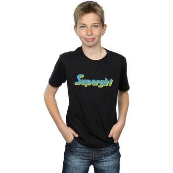 Vêtements Garçon T-shirts manches courtes Dc Comics Supergirl Text Logo Noir