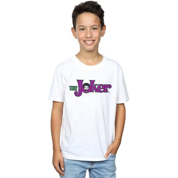 Vêtements Garçon T-shirts manches courtes Dc Comics The Joker Text Logo Blanc