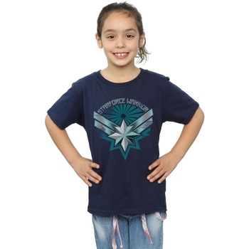 Vêtements Fille T-shirts manches longues Marvel Captain  Starforce Warrior Bleu