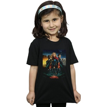 Vêtements Fille T-shirts manches longues Marvel Captain  Movie Starforce Poster Noir