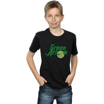 Vêtements Garçon T-shirts manches courtes Dc Comics Green Arrow Text Logo Noir