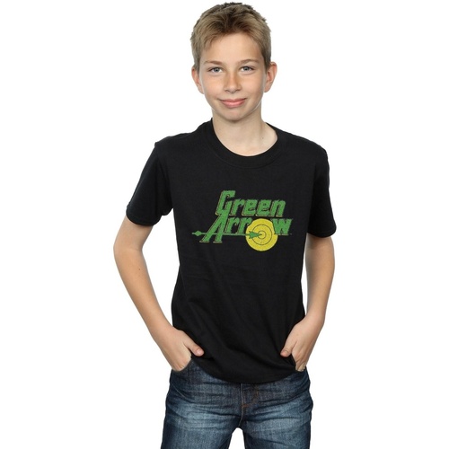 Vêtements Garçon T-shirts manches courtes Dc Comics Green Arrow Crackle Logo Noir