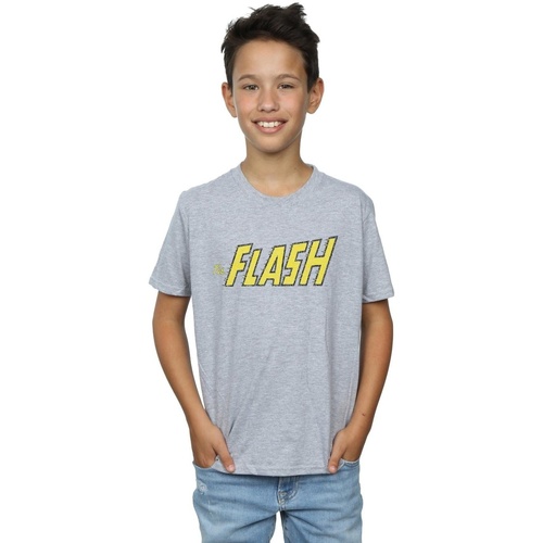 Vêtements Garçon T-shirts manches courtes Dc Comics Flash Crackle Logo Gris