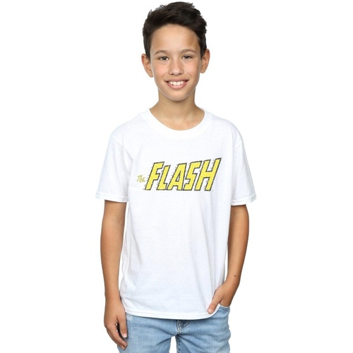 Vêtements Garçon T-shirts manches courtes Dc Comics Flash Crackle Logo Blanc