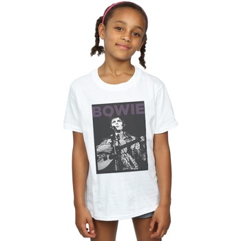 Vêtements Fille T-shirts manches longues David Bowie Rock Poster Blanc