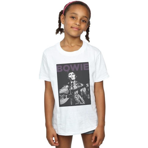Vêtements Fille T-shirts manches longues David Bowie Rock Poster Blanc