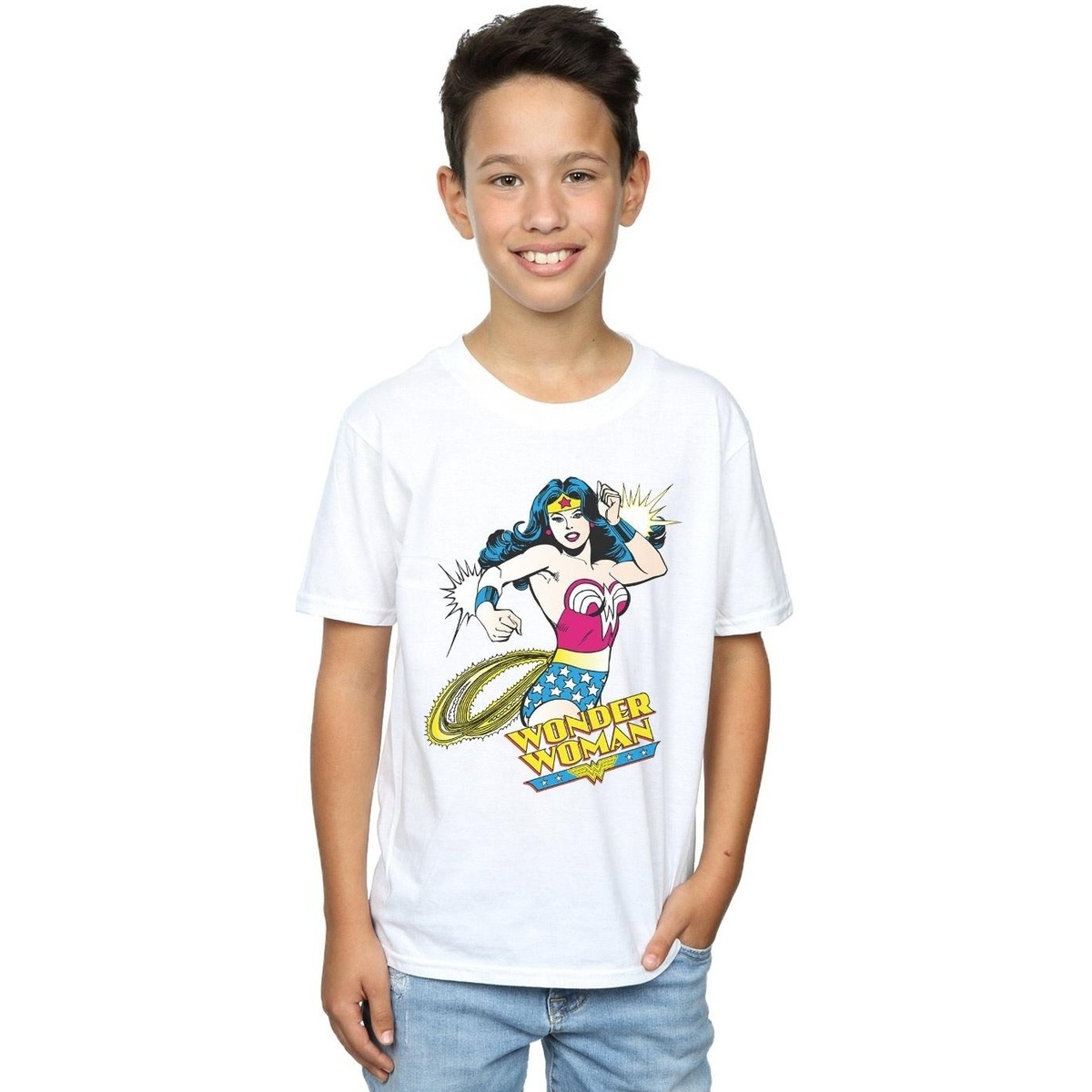 Vêtements Garçon T-shirts manches courtes Dc Comics Wonder Woman Lasso Blanc