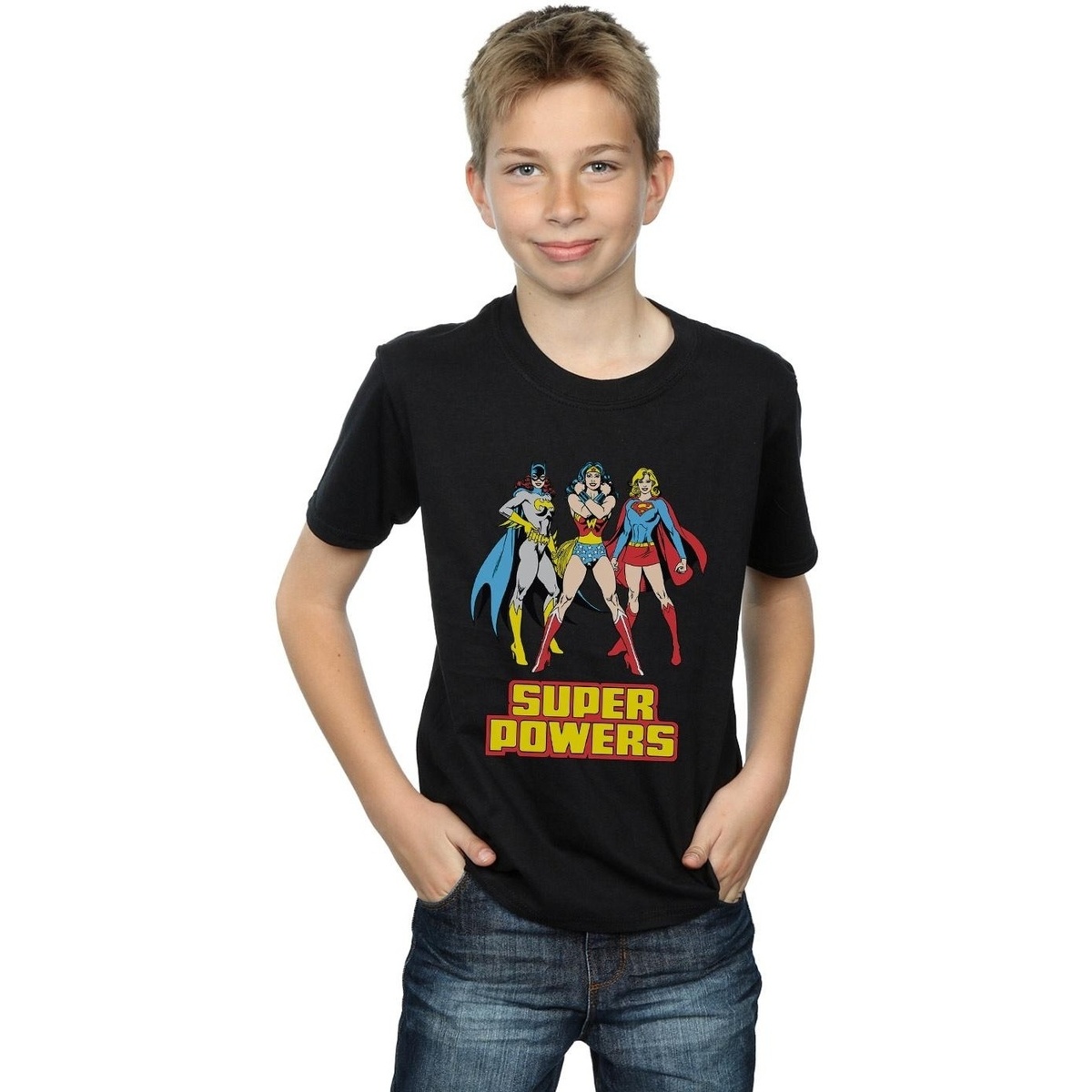 Vêtements Garçon T-shirts manches courtes Dc Comics Wonder Woman Super Power Group Noir
