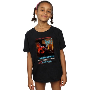 Vêtements Fille T-shirts manches longues David Bowie Asian Poster Noir