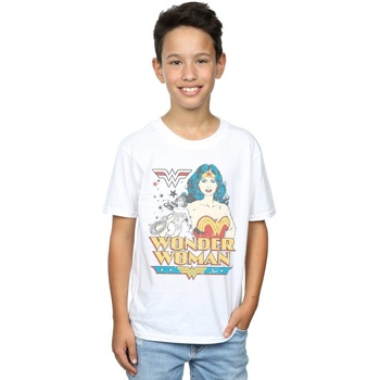 Vêtements Garçon T-shirts manches courtes Dc Comics Wonder Woman Posing Blanc