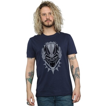 Vêtements Homme T-shirts manches longues Marvel Black Panther Head Bleu