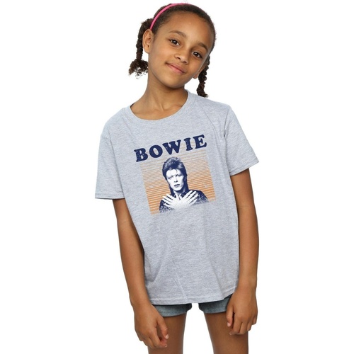 Vêtements Fille T-shirts manches longues David Bowie Orange Stripes Gris