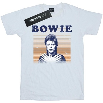 Vêtements Fille T-shirts manches longues David Bowie Orange Stripes Blanc