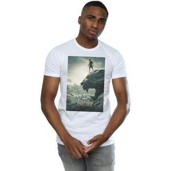 Vêtements Homme T-shirts manches longues Marvel Black Panther Poster Blanc