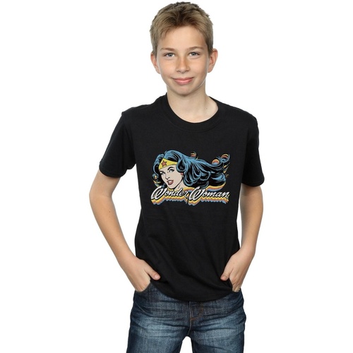 Vêtements Garçon T-shirts manches courtes Dc Comics Wonder Woman Smile Noir