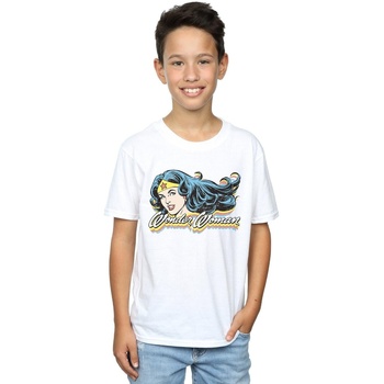 Vêtements Garçon T-shirts manches courtes Dc Comics Wonder Woman Smile Blanc