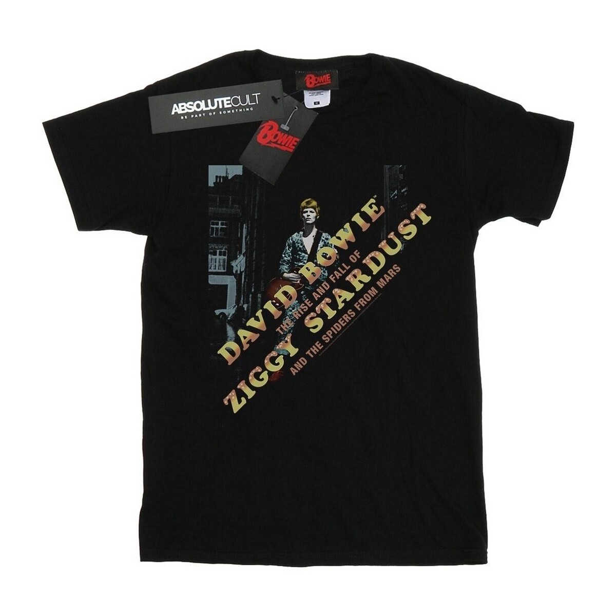 Vêtements Fille T-shirts manches longues David Bowie Ziggy Diagonal Noir