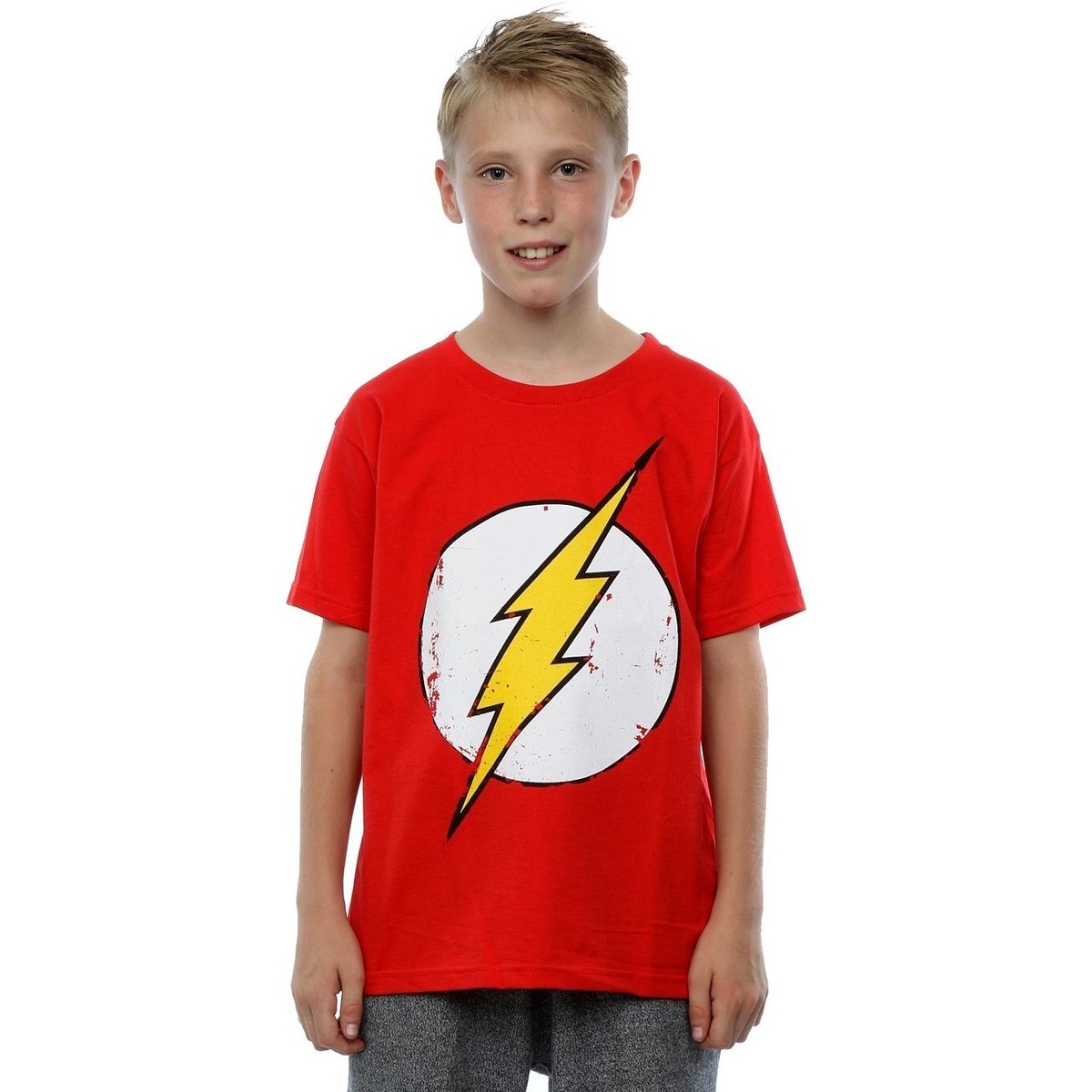 Vêtements Garçon T-shirts manches courtes Dc Comics Flash Distressed Logo Rouge