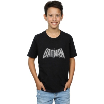 Vêtements Garçon T-shirts manches courtes Dc Comics Batman Retro Crackle Logo Noir