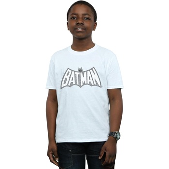 Vêtements Garçon T-shirts manches courtes Dc Comics Batman Retro Crackle Logo Blanc