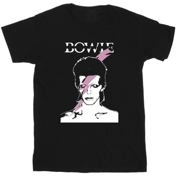 Vêtements Fille T-shirts manches longues David Bowie Pink Flash Noir