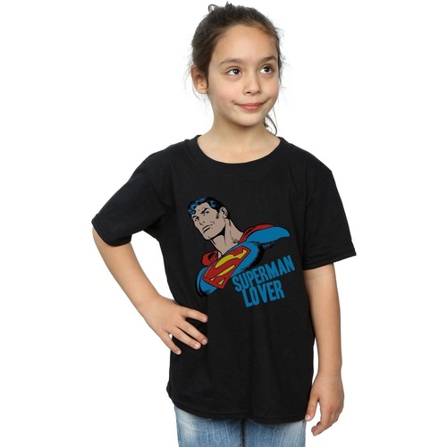 Vêtements Fille T-shirts manches longues Dc Comics Superman Lover Noir