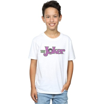 Vêtements Garçon T-shirts manches courtes Dc Comics The Joker Crackle Logo Blanc