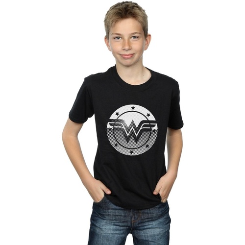 Vêtements Garçon T-shirts manches courtes Dc Comics Wonder Woman Spot Logo Noir