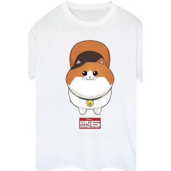 Vêtements Femme T-shirts manches longues Disney Big Hero 6 Baymax Kitten Face Blanc