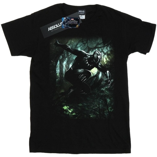 Vêtements Homme T-shirts manches longues Marvel Black Panther Jungle Run Noir
