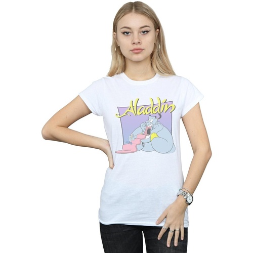 Vêtements Femme T-shirts manches longues Disney Aladdin Genie Wishing Dude Blanc