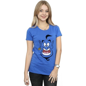 Vêtements Femme T-shirts manches longues Disney Aladdin Genie Face Bleu
