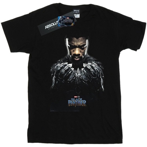 Vêtements Homme T-shirts manches longues Marvel Black Panther T'Challa Poster Noir