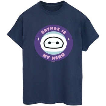 Vêtements Femme T-shirts manches longues Disney Big Hero 6 Baymax My Hero Pocket Bleu