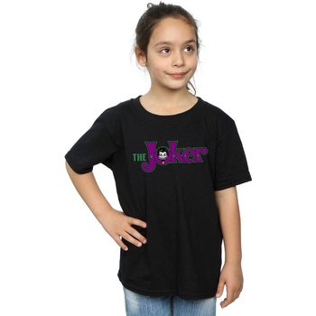 Vêtements Fille T-shirts manches longues Dc Comics The Joker Text Logo Noir