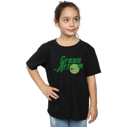 Vêtements Fille T-shirts manches longues Dc Comics Green Arrow Text Logo Noir