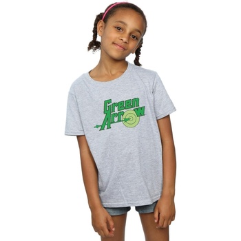 Vêtements Fille T-shirts manches longues Dc Comics Green Arrow Text Logo Gris