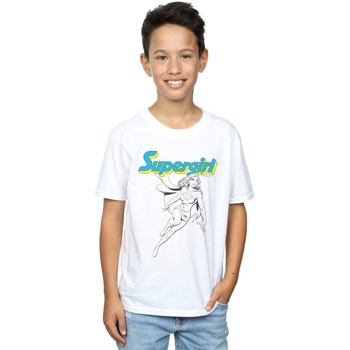 Vêtements Garçon T-shirts manches courtes Dc Comics Supergirl Mono Action Pose Blanc