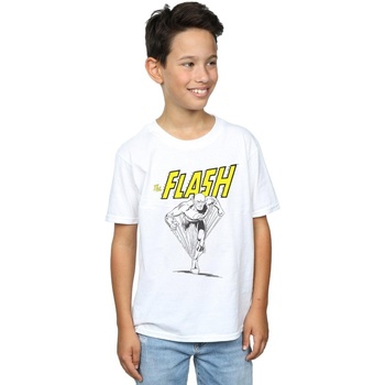 Vêtements Garçon T-shirts manches courtes Dc Comics The Flash Mono Action Pose Blanc