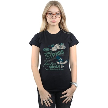 Vêtements Femme T-shirts manches longues Disney Three Little Pigs Who's Afraid Of The Big Bad Wolf Noir