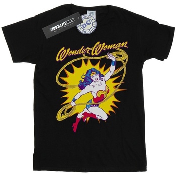 Vêtements Fille T-shirts manches longues Dc Comics Wonder Woman Leap Noir