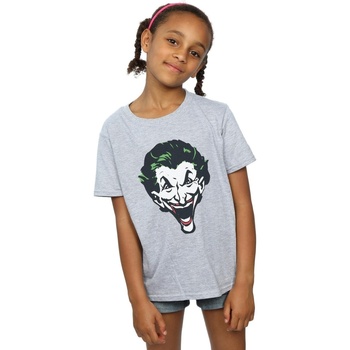 Vêtements Fille T-shirts manches longues Dc Comics The Joker Big Face Gris
