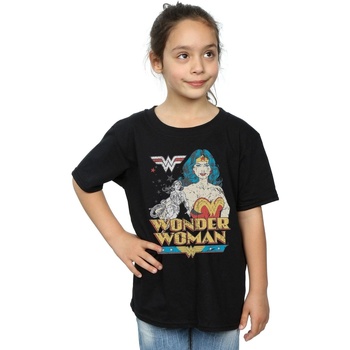 Vêtements Fille T-shirts manches longues Dc Comics Wonder Woman Posing Noir