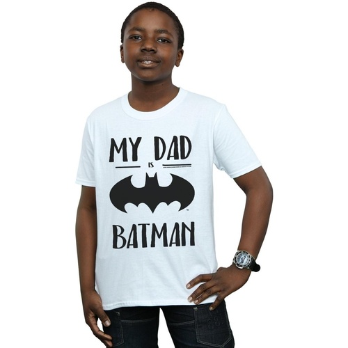 Vêtements Garçon T-shirts manches courtes Dc Comics Batman My Dad Is Batman Blanc