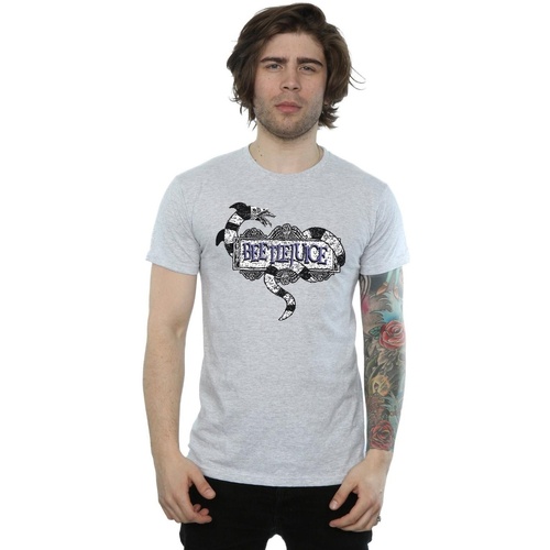 Vêtements Homme T-shirts manches longues Beetlejuice Sandworm Logo Gris