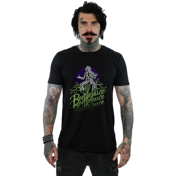 Vêtements Homme T-shirts manches longues Beetlejuice Faded Pose Noir