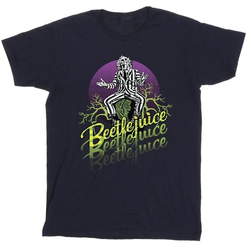 Vêtements Homme T-shirts manches longues Beetlejuice Purple Circle Bleu