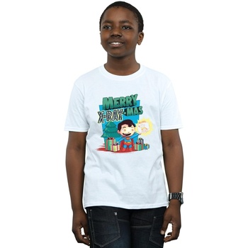 Vêtements Garçon T-shirts manches courtes Dc Comics Super Friends Merry X-RayMas Blanc