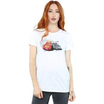 Vêtements Femme T-shirts manches longues Disney Cars Lightning Vs Storm Blanc